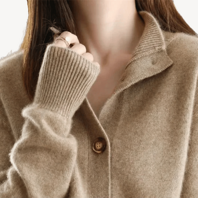 Cashmere Wol Vest Dames – Klassiek met Kraag & Knopen