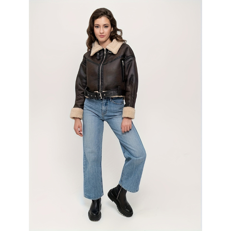 Dames Korte Jas met Reverskraag – Winterstijl
