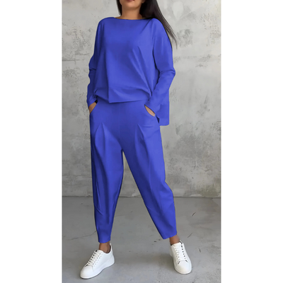 Dames Tweedelig Set – Langarm Top & Harem Broek Comfortabel en Stijlvol