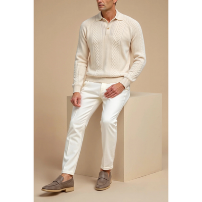 Louis Retro Trui – Effen Kleur, Lange Mouwen