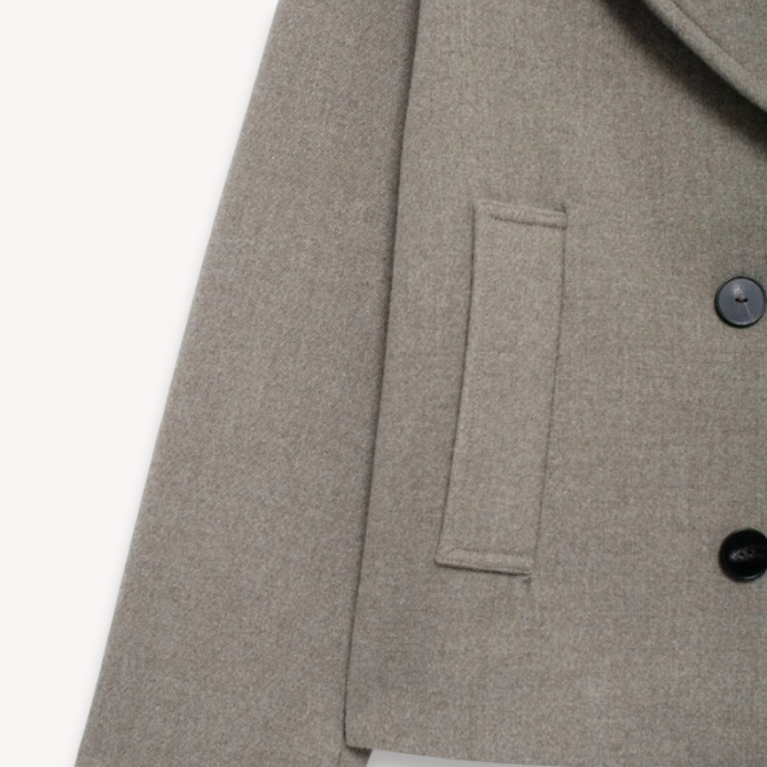 Dames Pea Coat – Klassieke Wol Mantel met Tijdloze Pasvorm