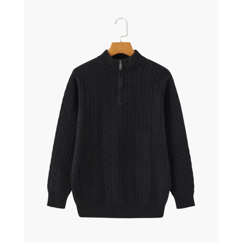 100% Cashmere Woven Half Zip