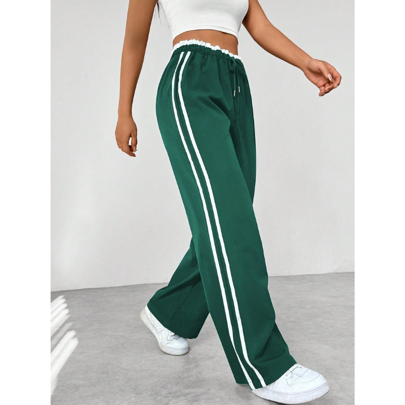 Milano Sportieve Wide-Leg Broek met Strependetail