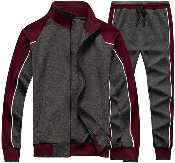 Heren Trainingspak 2-Delig – Colorblock met Sportieve Strepen