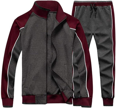 Heren Trainingspak 2-Delig – Colorblock met Sportieve Strepen