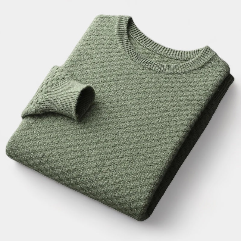 Merino Wol Geruite Trui – Luxe Herenmode