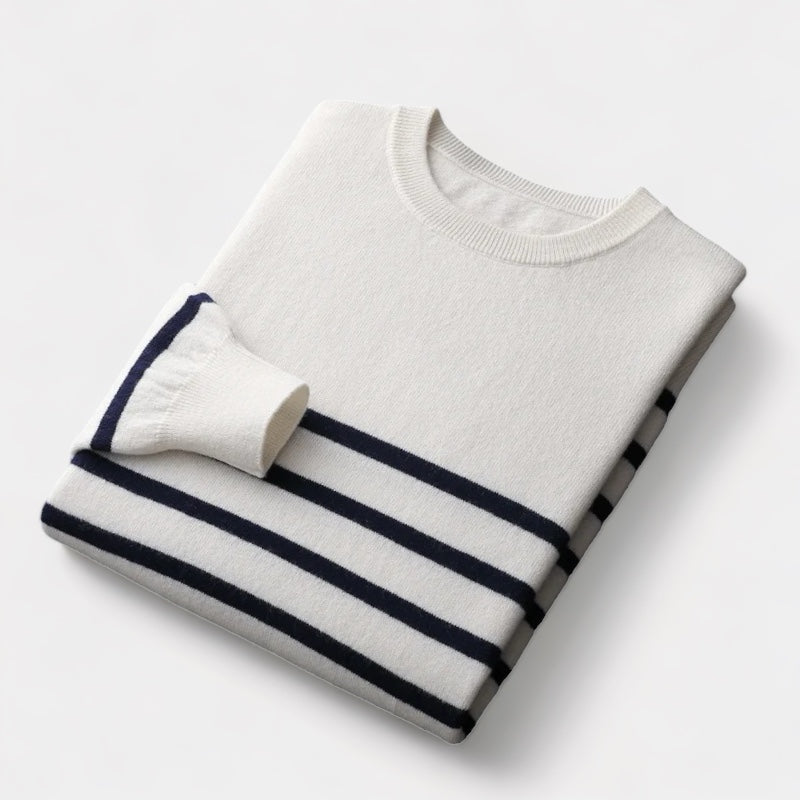Merino Wol Navy Trui – Tijdloze Luxe voor Heren