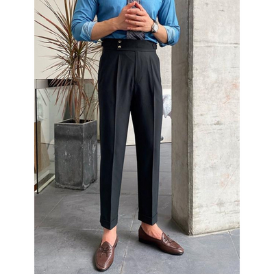 Heren Pantalon – Gurkha Broek met Hoge Taille