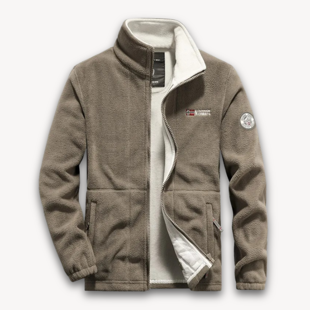 Heren Fleece Jas – Warme Outdoor Winterjas met Rits