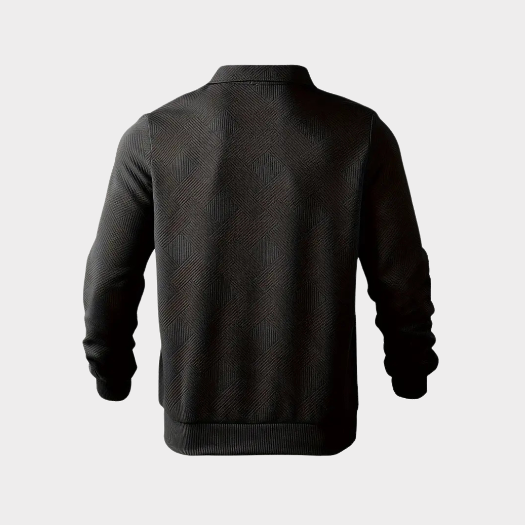 Luxe Quarter Zip Trui met Geometrisch Design – Heren