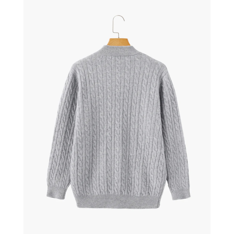 100% Cashmere Woven Half Zip