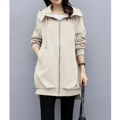 Trenchcoat Tussenjas Dames met Capuchon