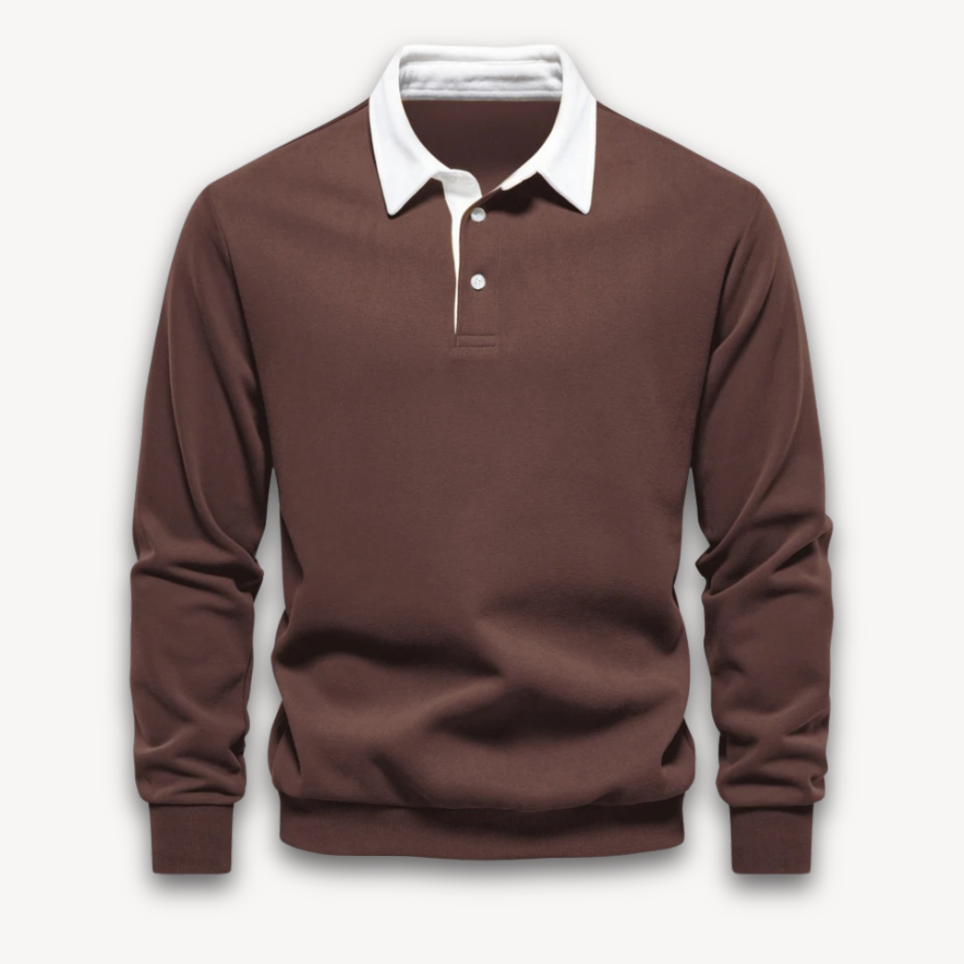 Heren Polo Trui met Lange Mouwen – 100% Katoen