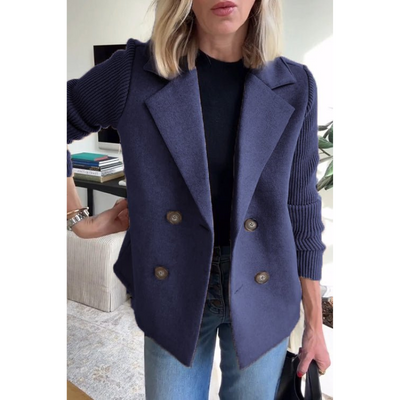 Dubbellaagse Blazer met Gebreide Mouwen