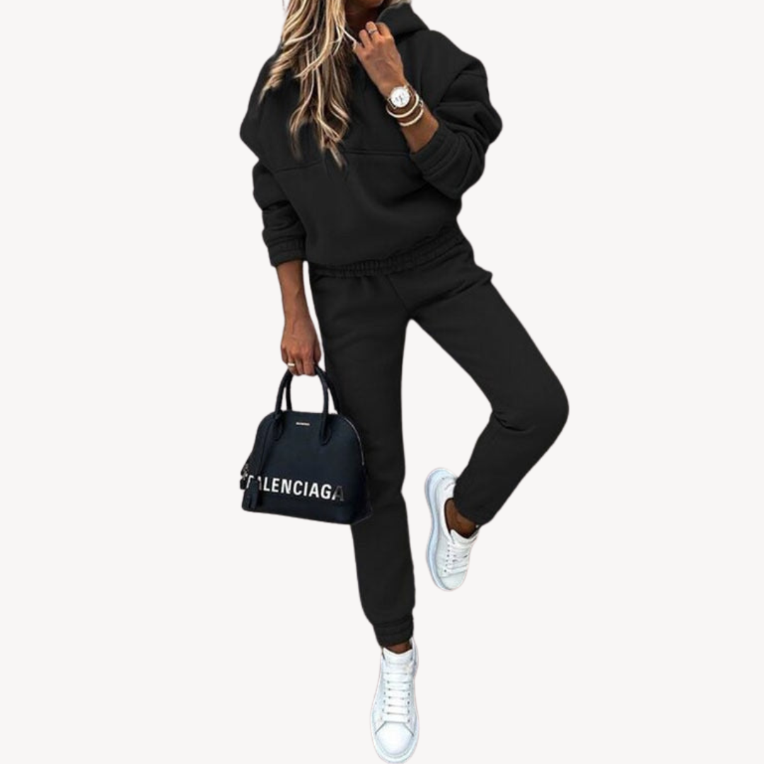 Dames Katoenen Sweat Set – Hoodie & Joggers