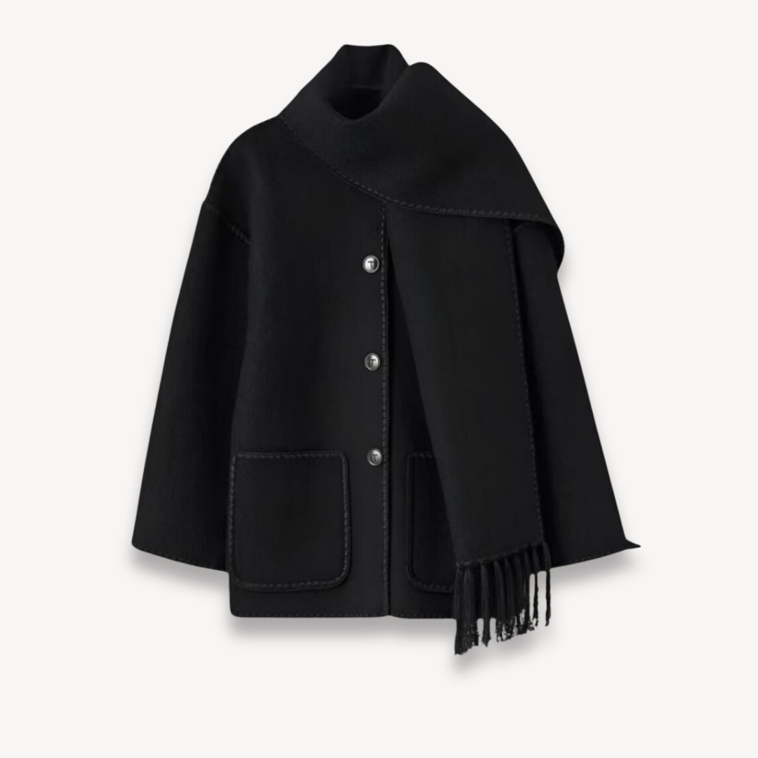 Dames Winterjas met Bijpassende Sjaal – Warm & Elegant