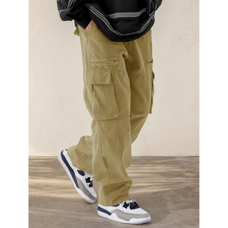 Heren Cargo Broek – Trekkoord & Klepzakken in Streetwear Stijl