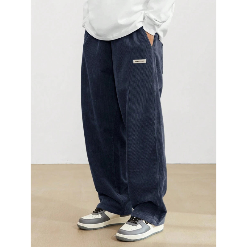 Heren Corduroy Broek – Loose-Fit met Rechte Pijp
