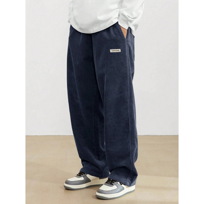 Heren Corduroy Broek – Loose-Fit met Rechte Pijp