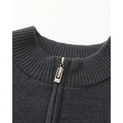 100% Kasjmier Geribbelde Half Zip