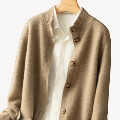 Cashmere Wol Vest Dames – Klassiek met Kraag & Knopen