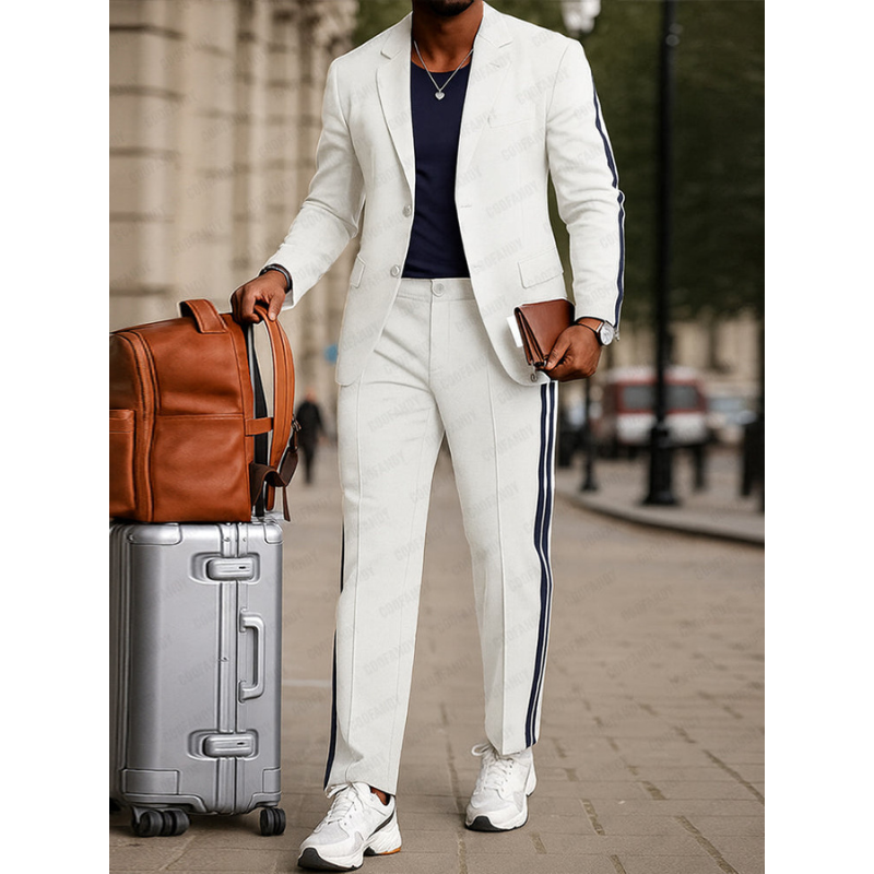 Modern Herenpak – Blazer & Broek met Side Stripe