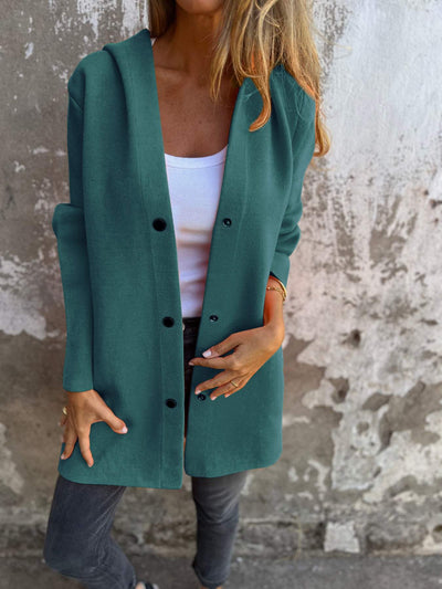 Dames Voorjaarsjas met Knoopdetails – Licht & Elegant