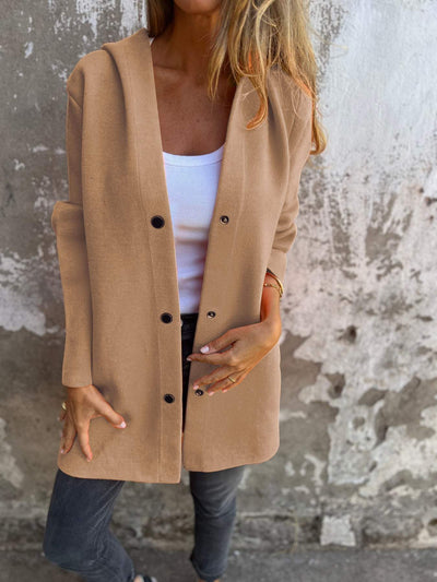 Dames Voorjaarsjas met Knoopdetails – Licht & Elegant