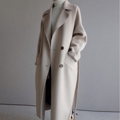 Lange Dames Trenchcoat van Wolmix – Chic & Warm