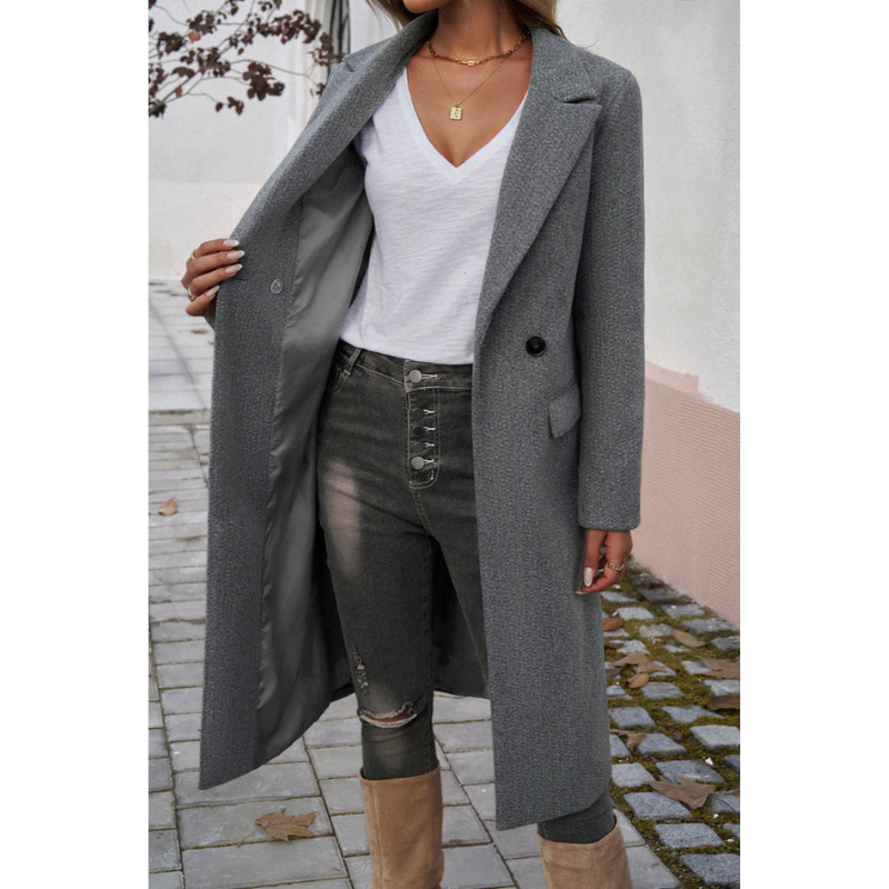 Elegante Lange Dames Winterjas – Getailleerd & Tijdloos