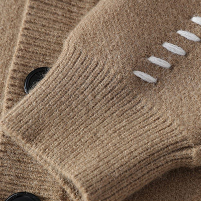 Heren Gebreid Vest – Wolmix Cardigan met Knopen