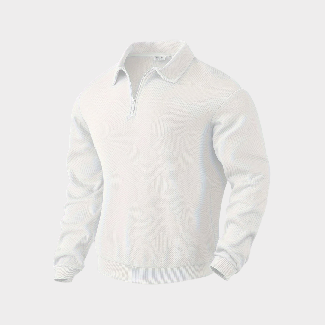 Luxe Quarter Zip Trui met Geometrisch Design – Heren