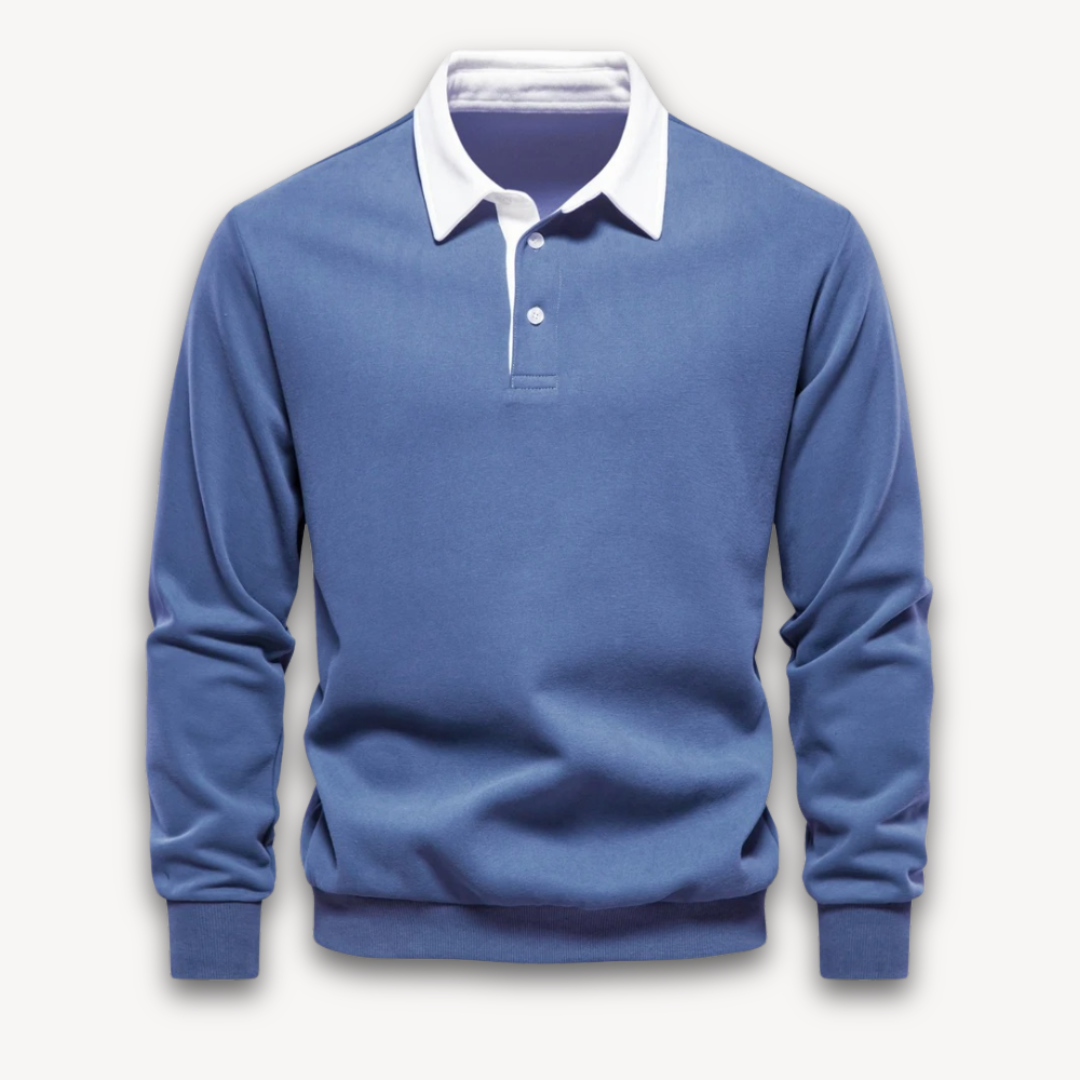 Heren Polo Trui met Lange Mouwen – 100% Katoen