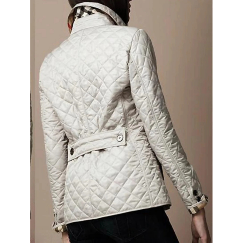 Quilted Damesjack met Omgeslagen Kraag