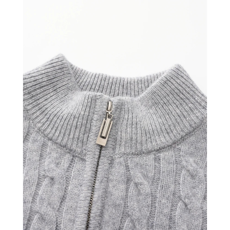 100% Cashmere Woven Half Zip