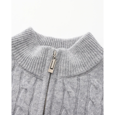 100% Cashmere Woven Half Zip
