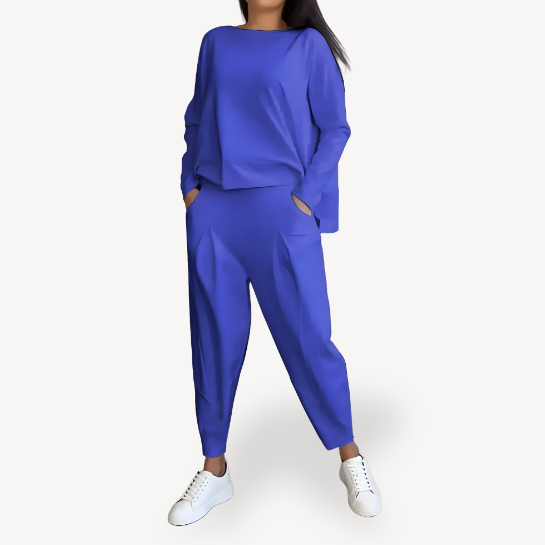 Dames Katoenen Lounge Set – Comfortabele 2-Delige Outfit