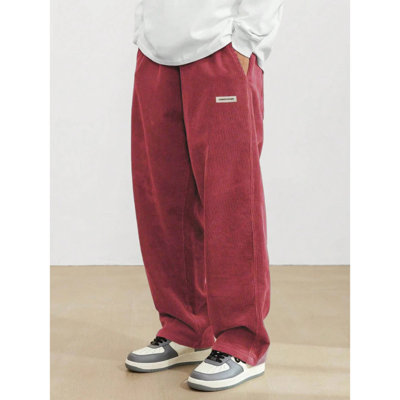 Heren Corduroy Broek – Loose-Fit met Rechte Pijp