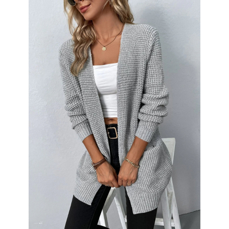 Dames Lange Gebreide Vest – Klassiek & Comfortabel
