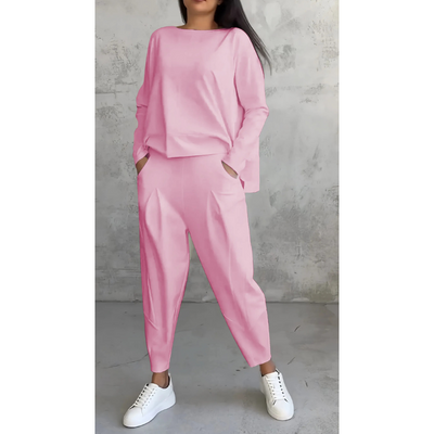 Dames Tweedelig Set – Langarm Top & Harem Broek Comfortabel en Stijlvol