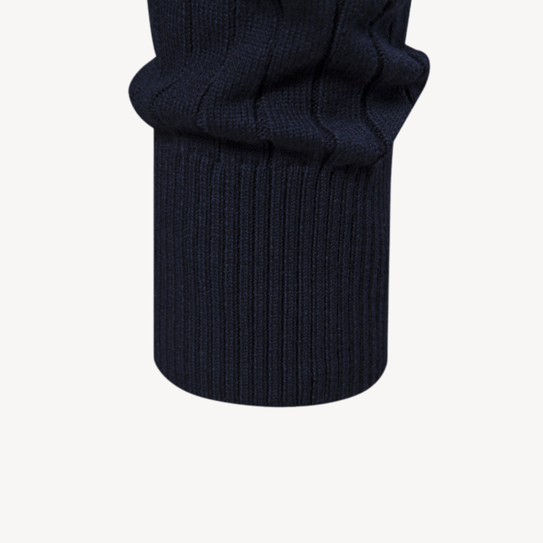 Heren Geribde Katoenen Half-Zip Trui