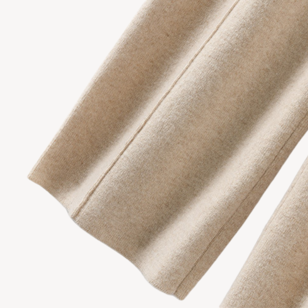 Cashmere Dames Broek – Wijde Pantalon met Trekkoord