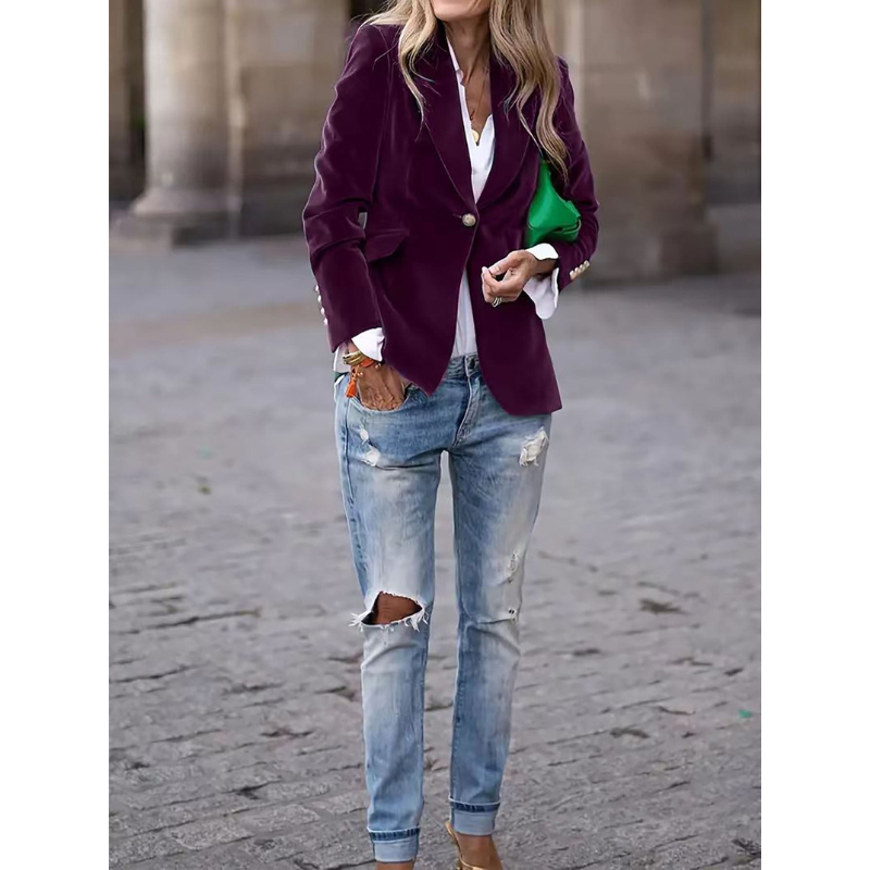 Velvet Dames Blazer met Gouden Knopen
