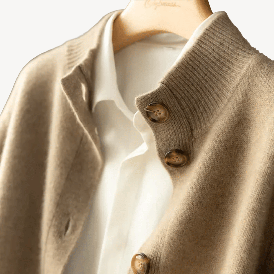 Cashmere Wol Vest Dames – Klassiek met Kraag & Knopen