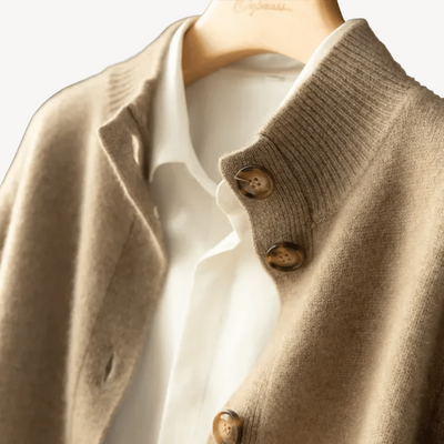 Cashmere Wol Vest Dames – Klassiek met Kraag & Knopen