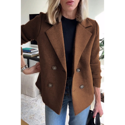 Dubbellaagse Blazer met Gebreide Mouwen