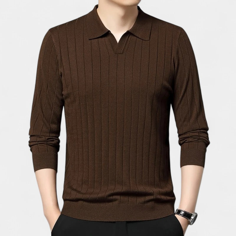Luxe Lange Mouw Polo – Slim Fit Herenmode