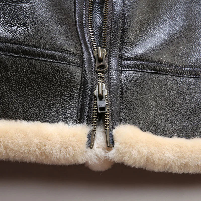 Leren Aviator Jas – Luxe Herfst/Winter Herenmode
