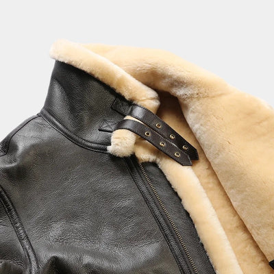 Leren Aviator Jas – Luxe Herfst/Winter Herenmode