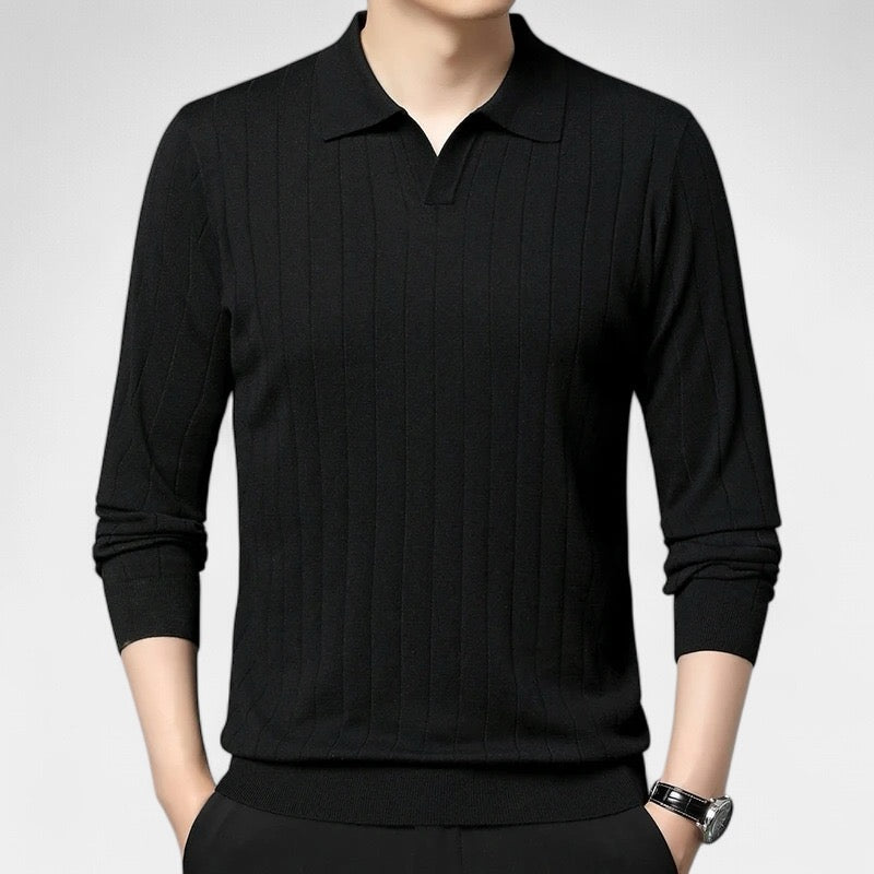 Luxe Lange Mouw Polo – Slim Fit Herenmode